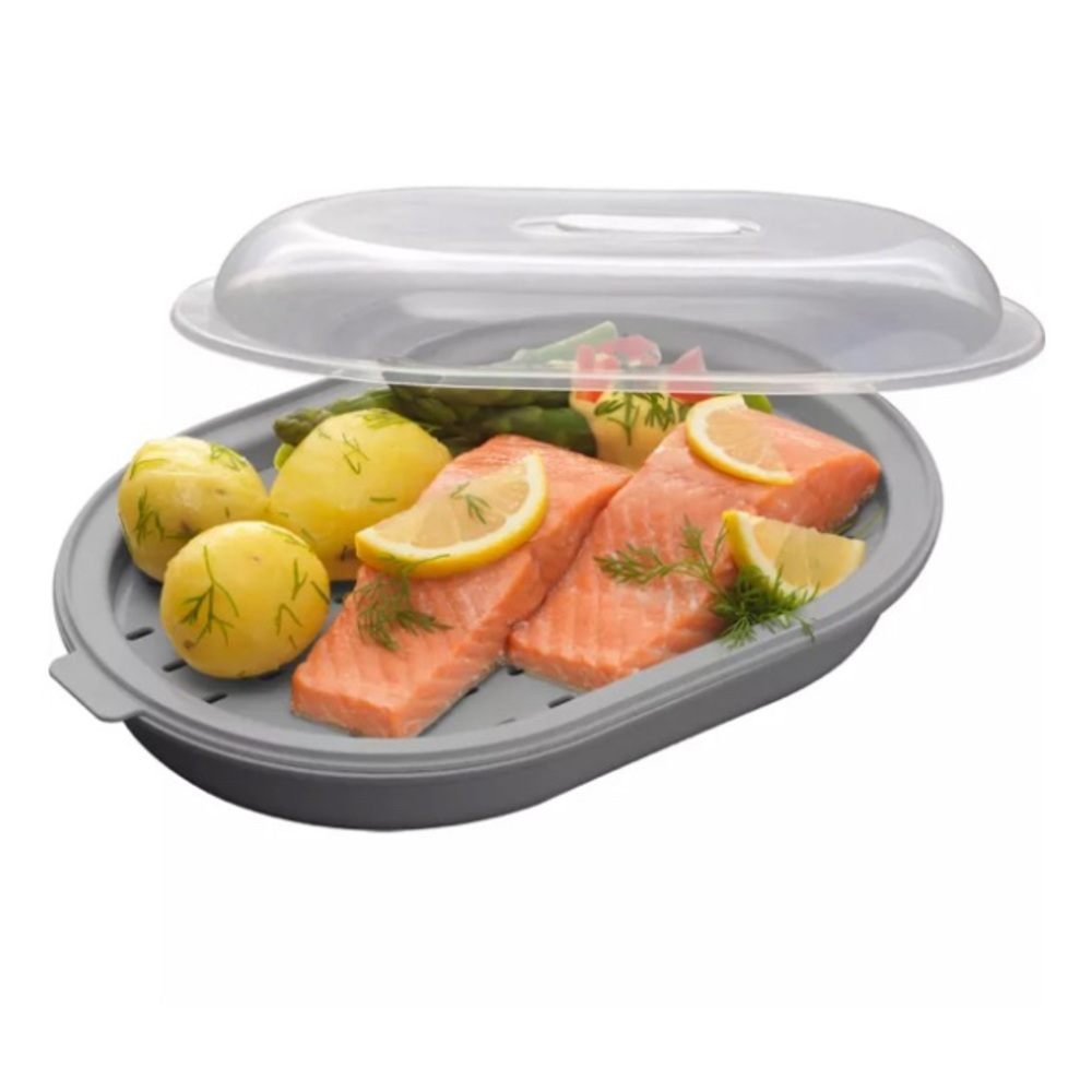 Crofton Microwave Fish and Vegetable Steamer Plate Non-glass